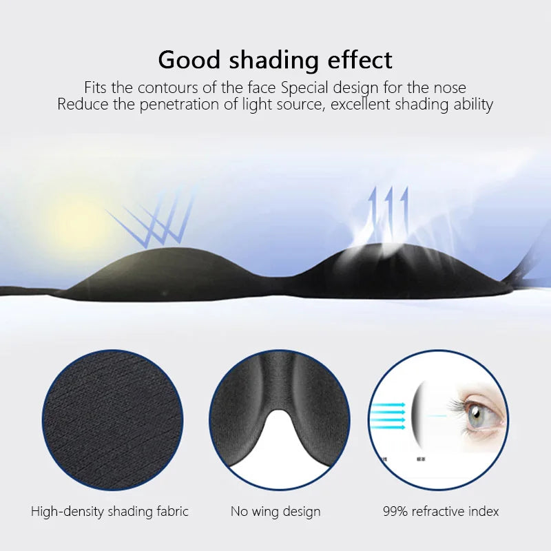 3D Sleep Mask — Total Blackout, Zero Eye Pressure