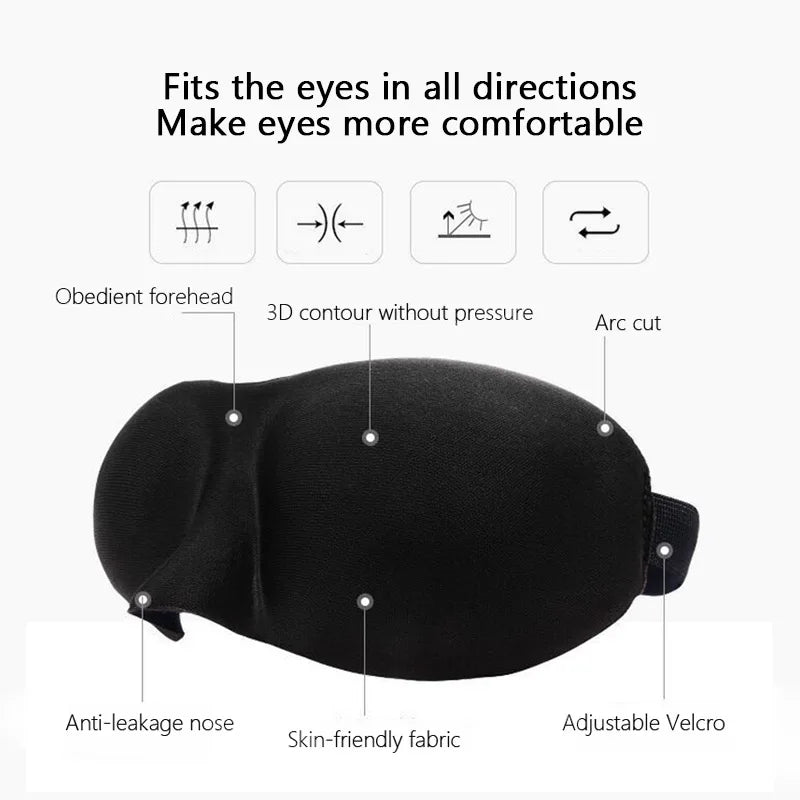 3D Sleep Mask — Total Blackout, Zero Eye Pressure